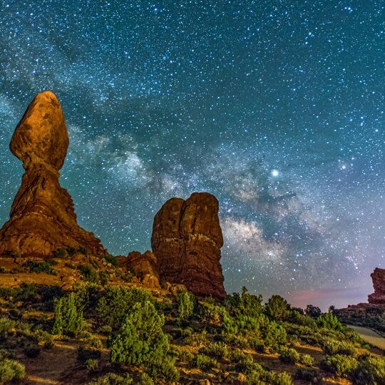 Balanced Rock by night Monument Valley USA