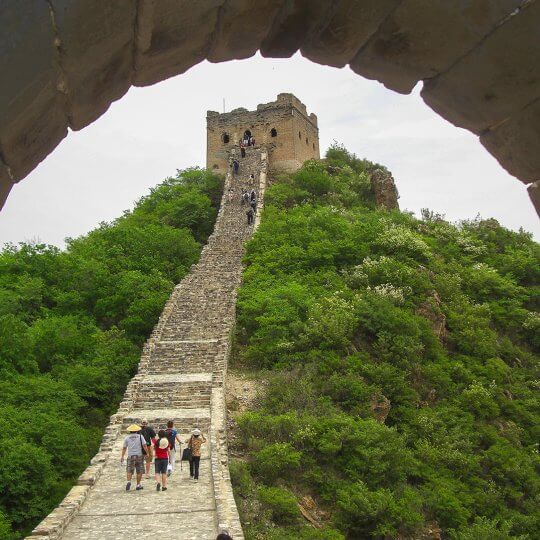 De Chinese Muur: een hele klim.
